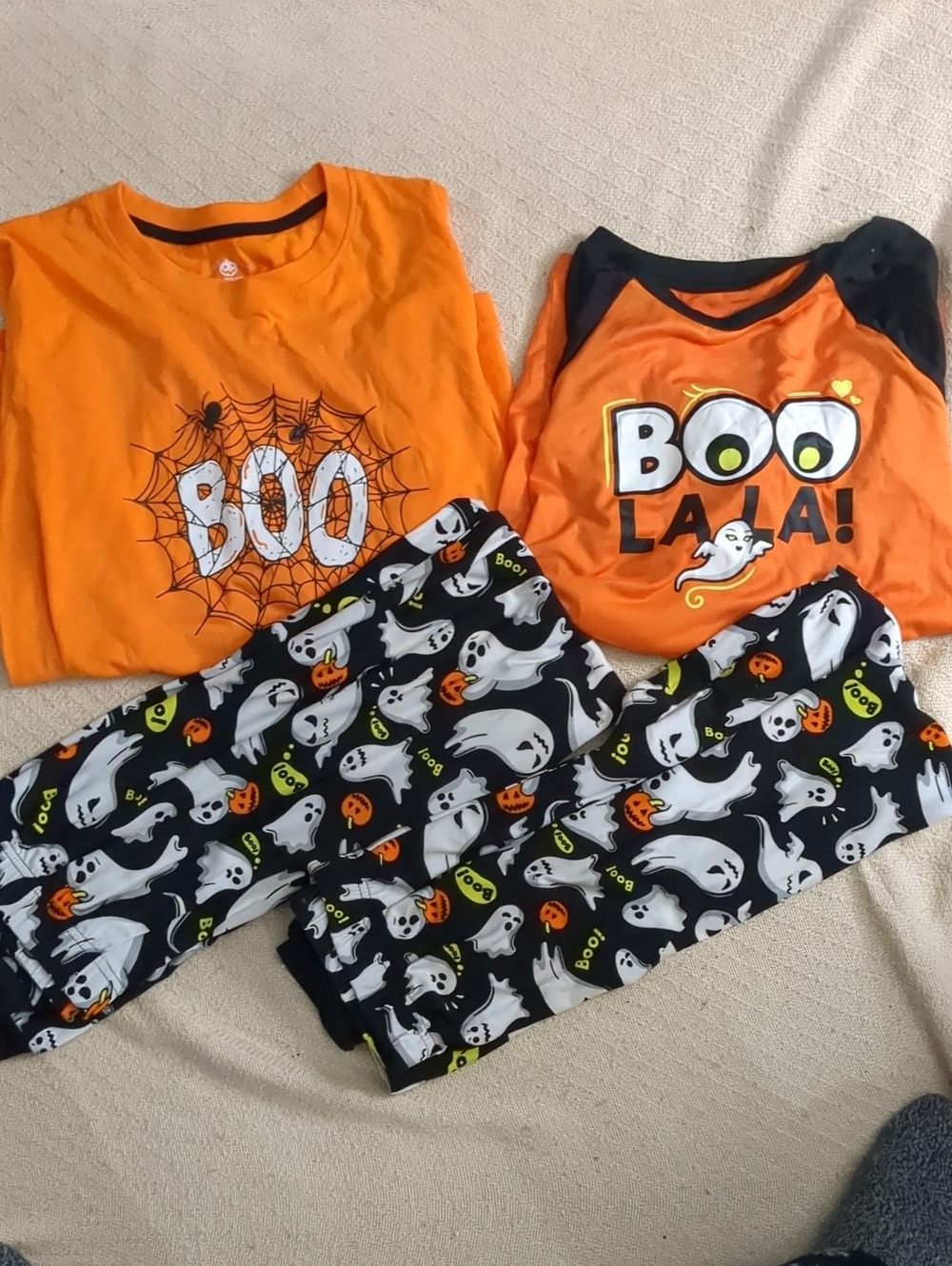 Kids Orange 'Boo' Halloween Pajama Set